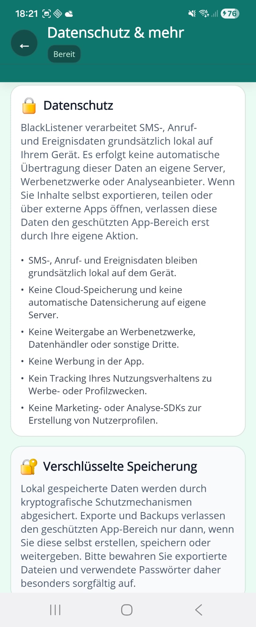 BlackListener App-Screenshot 12
